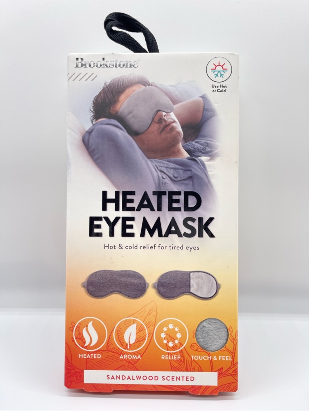 Brookstone Sandalwood Scented Heated Eye Mask in Gray
